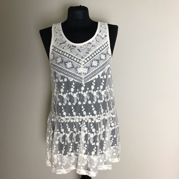 Express Tops - Express Ivory Lace Tunic NWT Express Tops - Express Ivory Lace Tunic NWT